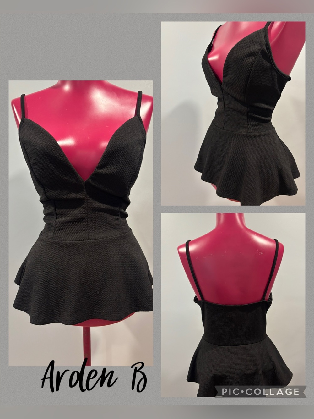 Arden B Black Peplum Top (Y2K Vintage) size M